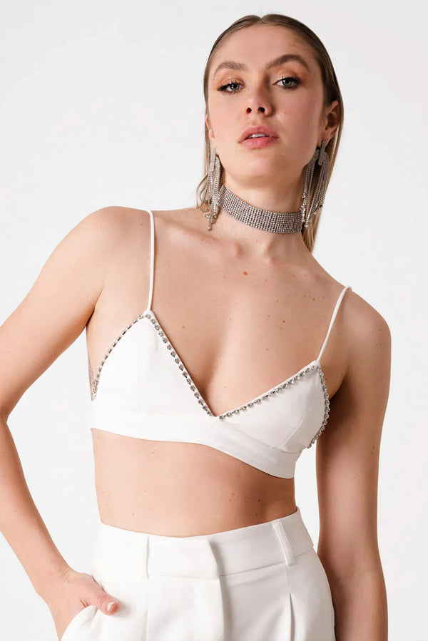 Top Lavo Strass Off White