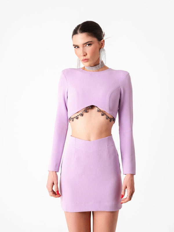 Vestido Rosewood Strass Lavanda - Flay Brand