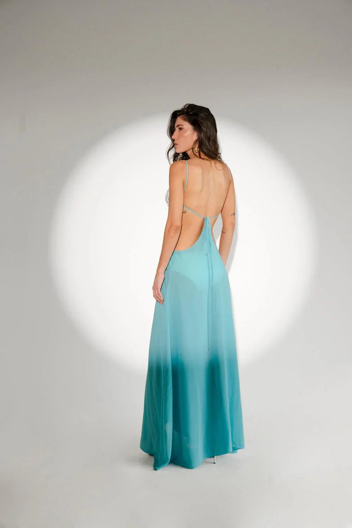 Vestido Santorini Búzios Água Marinha - Flay Brand
